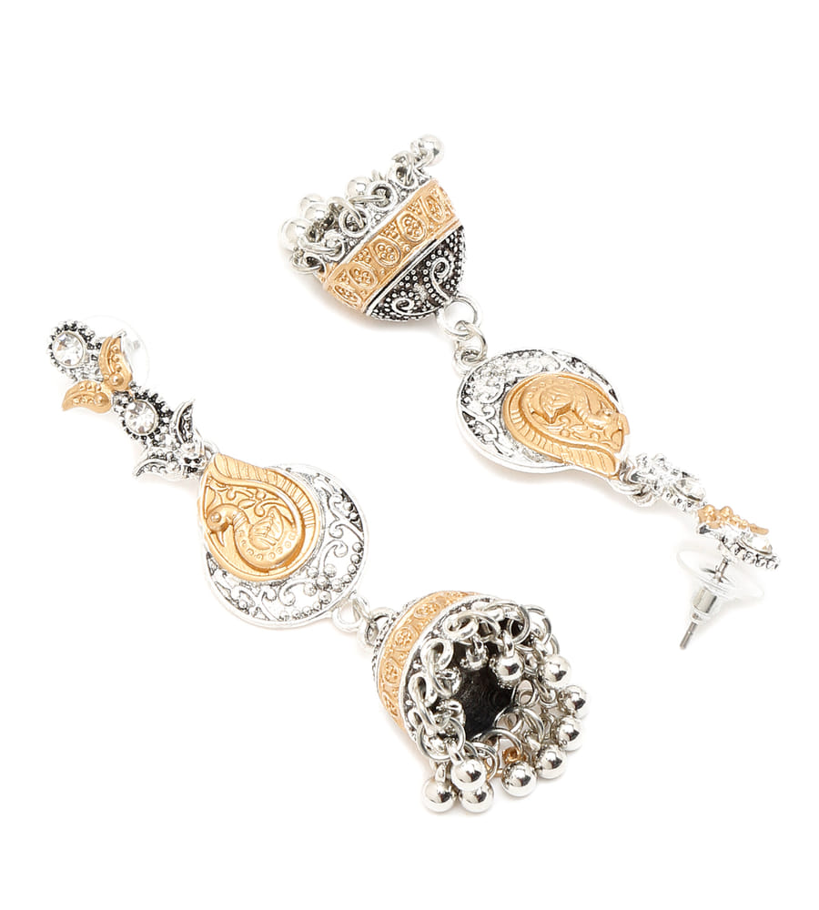YouBella Jewellery Oxidised Silver Jhumka/Jhumki Earrings for Girls and Women (Silver) (Style 1)