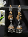 YouBella Jewellery Oxidised Silver Jhumka/Jhumki Earrings for Girls and Women (Silver) (Style 4)