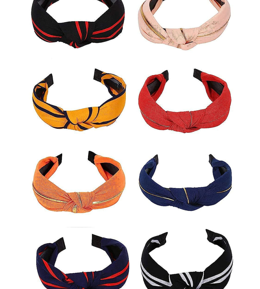 YouBella Jewellery Hair Accessories Stylish Combo of 8 Hair Bands Head Bands for Girls and Women (Multi-Color)
