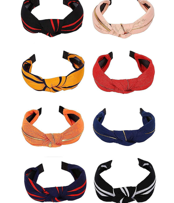 YouBella Jewellery Hair Accessories Stylish Combo of 8 Hair Bands Head Bands for Girls and Women (Multi-Color)