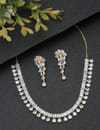 YouBella Jewellery Celebrity Inspired American Diamond Studded Necklace Jewellery Set with Earrings for Girls and Women (Gold) (YBNK_50543)