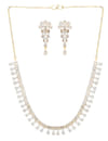 YouBella Jewellery Celebrity Inspired American Diamond Studded Necklace Jewellery Set with Earrings for Girls and Women (Gold) (YBNK_50543)
