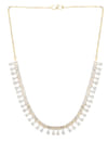 YouBella Jewellery Celebrity Inspired American Diamond Studded Necklace Jewellery Set with Earrings for Girls and Women (Gold) (YBNK_50543)