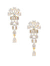 YouBella Jewellery Celebrity Inspired American Diamond Studded Necklace Jewellery Set with Earrings for Girls and Women (Gold) (YBNK_50543)