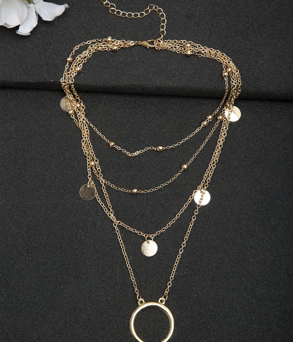 YouBella Stylish Jewellery Layered Gold Plated Multi Strand Necklace for Women (Golden, YBNK_5799)