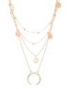 YouBella Stylish Jewellery Layered Gold Plated Multi Strand Necklace for Women (Golden, YBNK_5799)