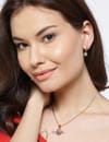 YouBella American Diamond Gold Plated Jewellery Necklace for Girls Fashion Pendant Set/Necklace Set with Earrings for Girls and Women : Best Rakhi Gift Jewellery