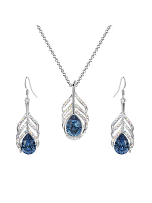 Valentine Gifts : YouBella Gracias Collection Lord Krishna Feather Crystal Jewellery Combo of Pendant Set/Necklace Set with Earrings for Girls and Women