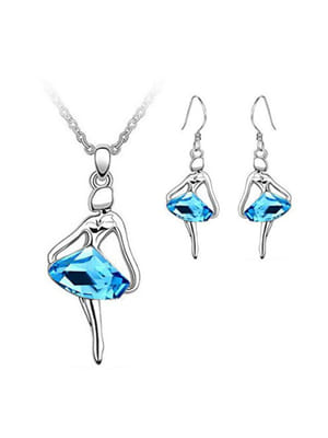 Valentine Gifts : YouBella Jewellery Valentine Collection Dancing Doll Crystal Pendant Necklace Jewellery for Girls and Women (Silver)