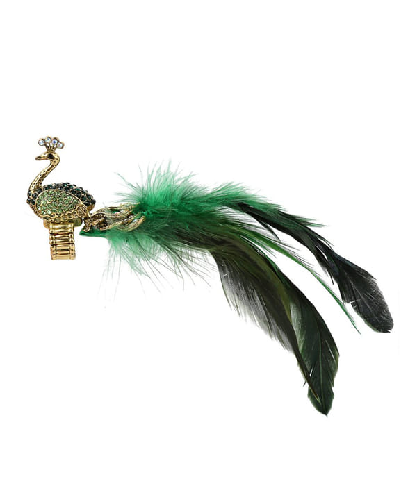 Valentine Gifts for Girls : YouBella Jewellery Designer Peacock Feather Adjustable Ring for Girls and Women (Green)