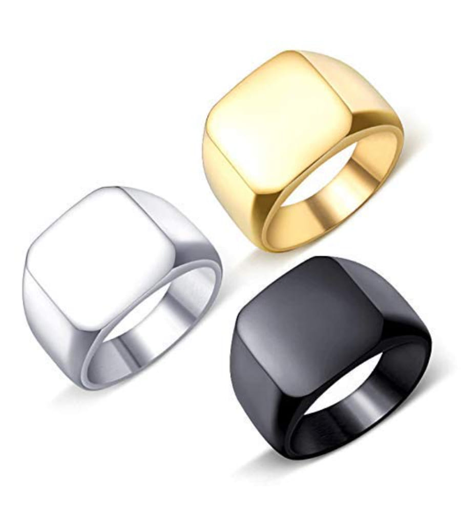 YouBella Jewellery Stainless Steel Combo of 3 Rings for Boys and Men