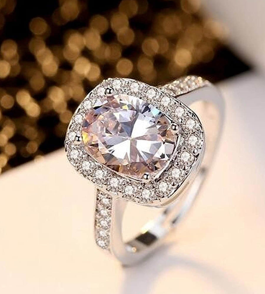 YouBella Valentine Gifts Rose Box with Crystal Ring Silver Plated Ring for Men (Silver and Red) (YBRG_20082)