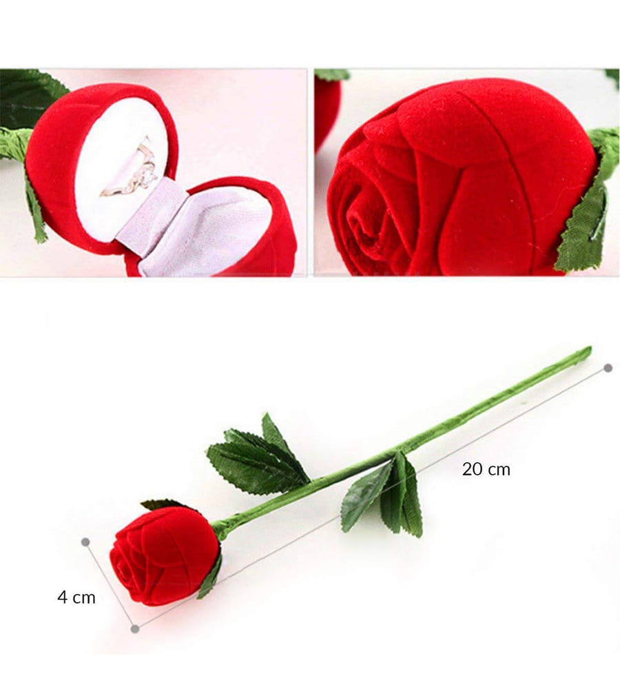 YouBella Valentine Gifts Rose Box with Crystal Ring Silver Plated Ring for Men (Silver and Red) (YBRG_20082)