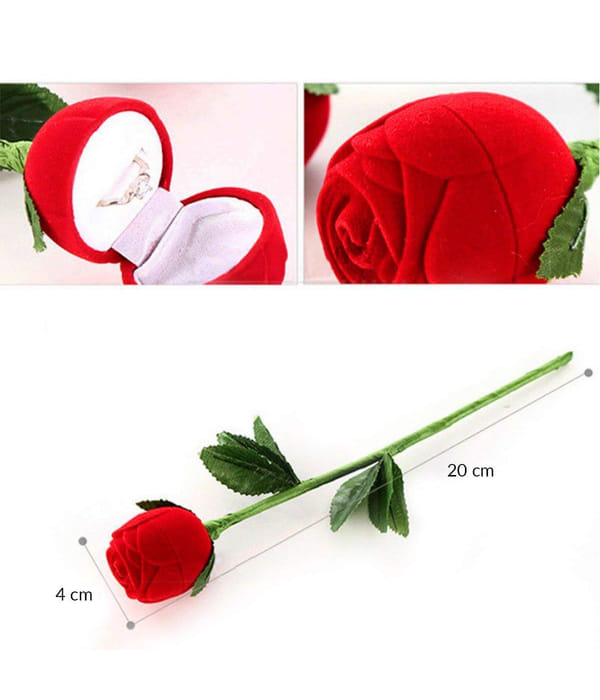 YouBella Valentine Gifts Rose Box with Crystal Ring Silver Plated Ring for Men (Silver and Red) (YBRG_20082)