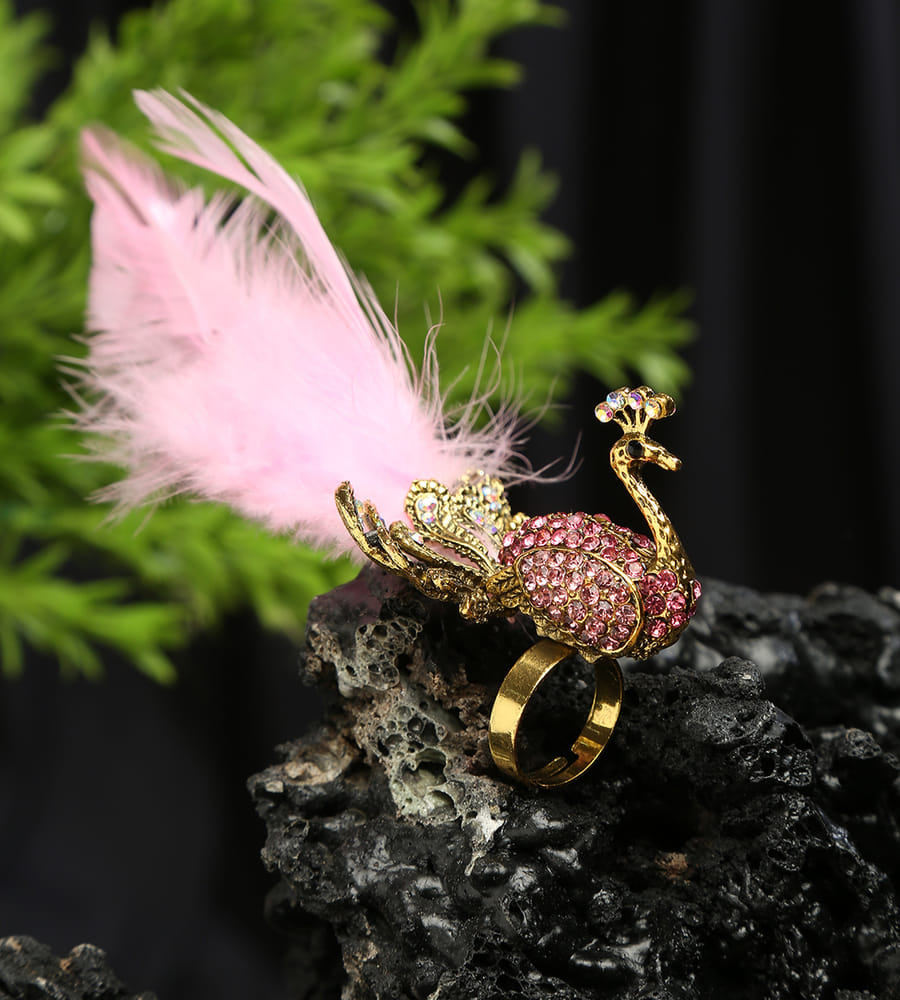YouBella Women Fashion Stylish and Trendy  Jewellery Peacock Design Finger Ring for Women and Girls