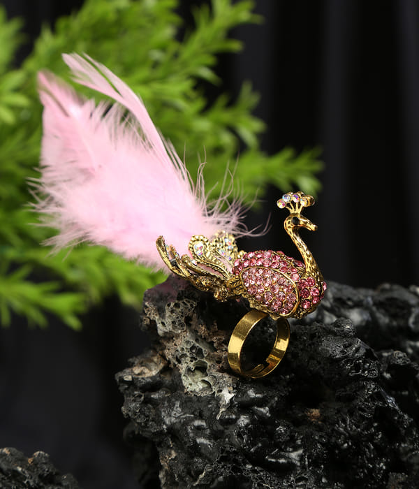 YouBella Women Fashion Stylish and Trendy  Jewellery Peacock Design Finger Ring for Women and Girls