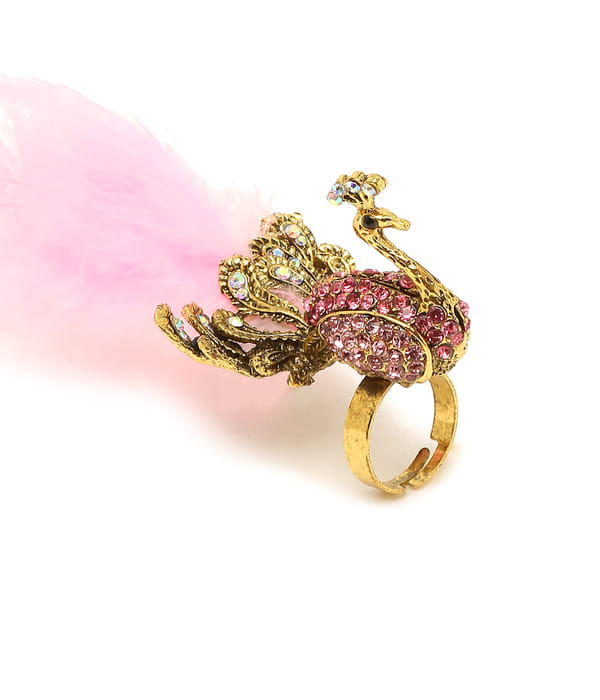 YouBella Women Fashion Stylish and Trendy  Jewellery Peacock Design Finger Ring for Women and Girls