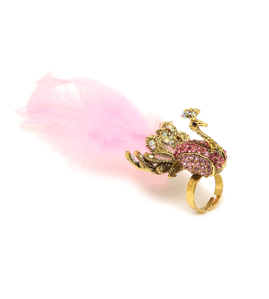 YouBella Women Fashion Stylish and Trendy  Jewellery Peacock Design Finger Ring for Women and Girls