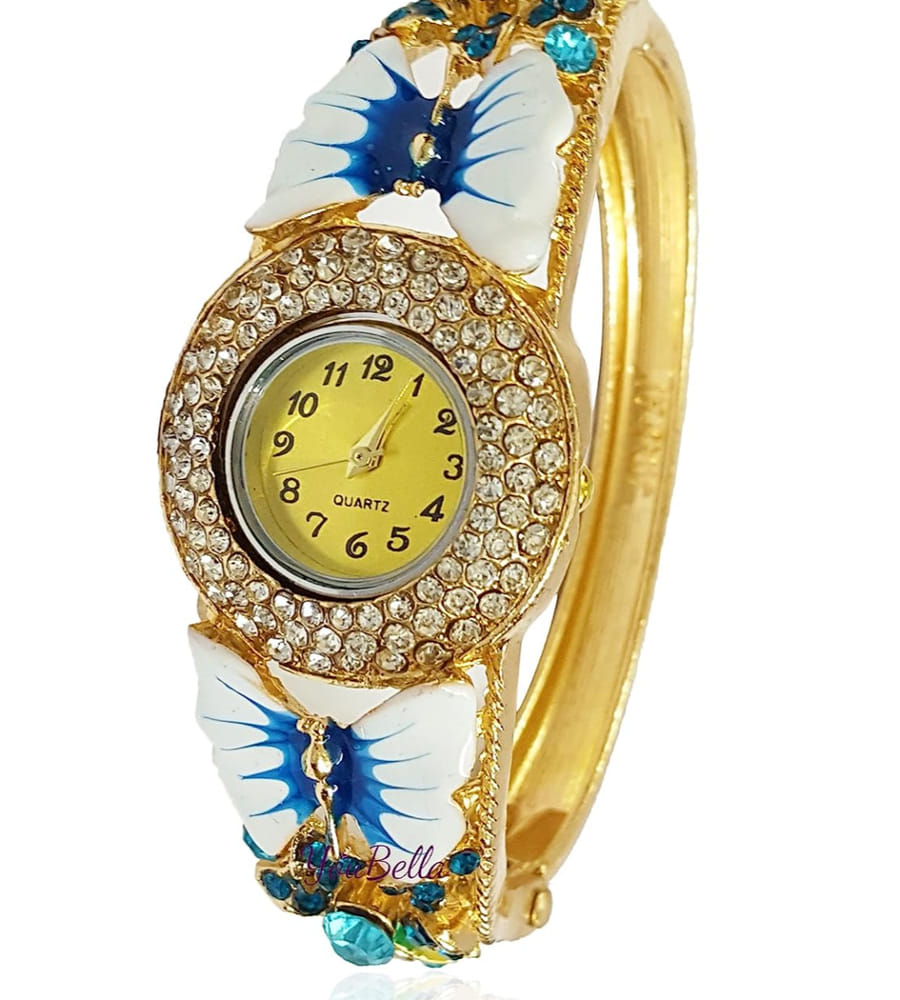 YouBella Luxury alloy 18k Rose Gold Bangle WatchMulticolour Bracelet Jewellery for Women