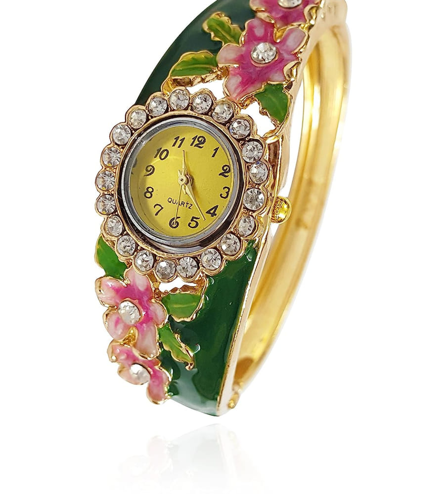 Best Rakhi Gifts : YouBella Luxury 18k Rose Gold Bangle Watch Bracelet Jewellery for Girls and Women