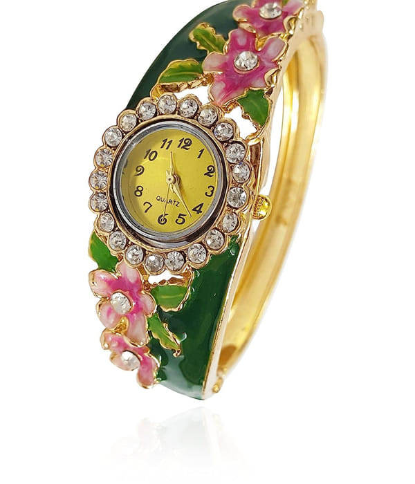 Best Rakhi Gifts : YouBella Luxury 18k Rose Gold Bangle Watch Bracelet Jewellery for Girls and Women