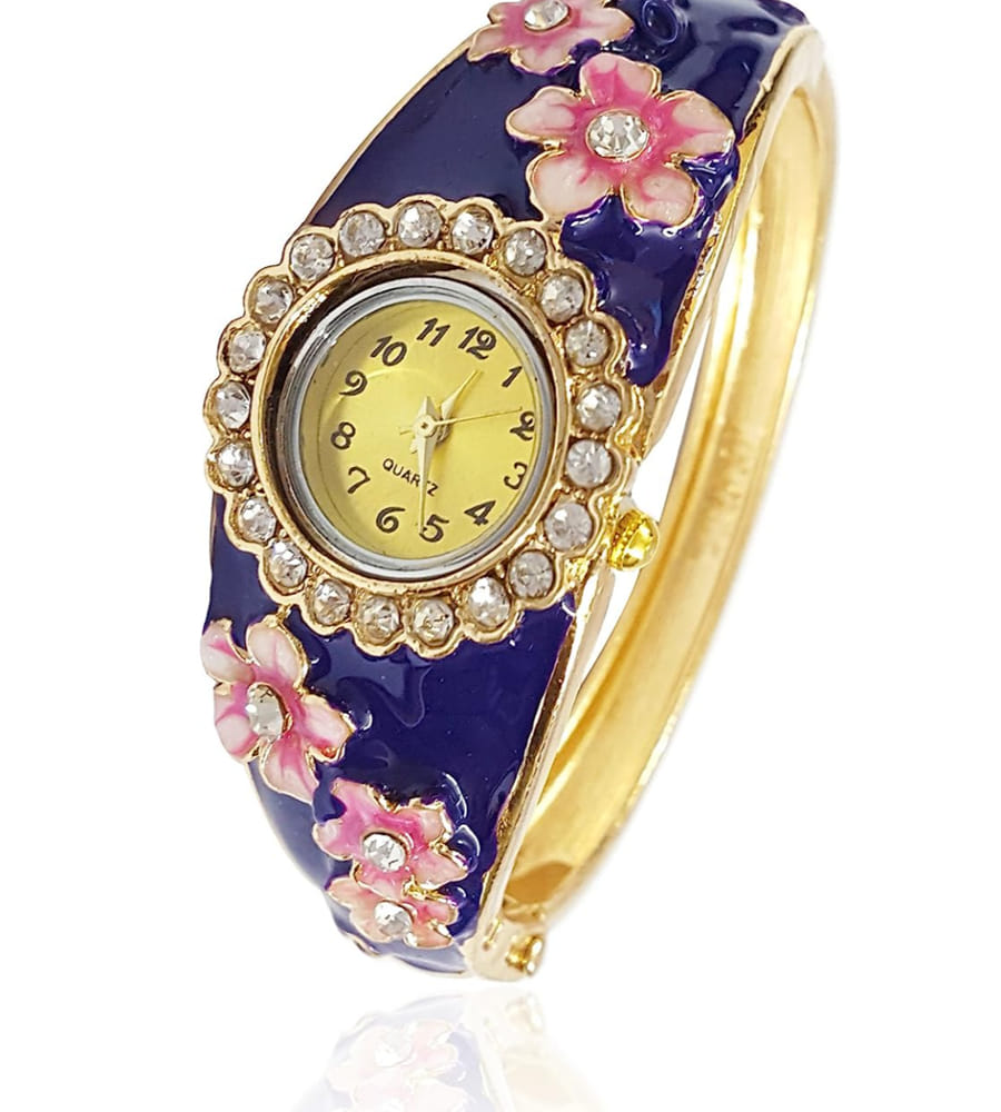 YouBella Luxury 18k Rose Gold Bangle Watch Bracelet Jewellery for Women
