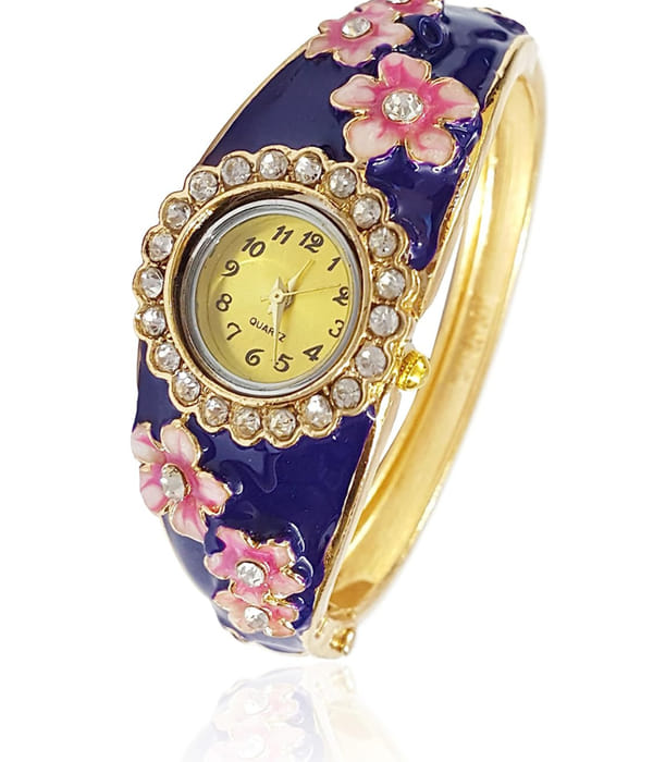 YouBella Luxury 18k Rose Gold Bangle Watch Bracelet Jewellery for Women