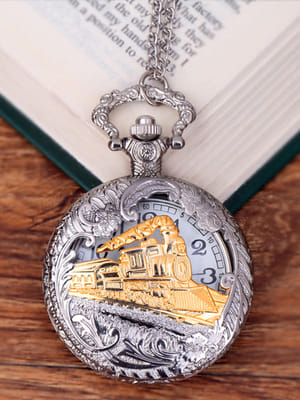 YouBella Pocket Watch Pendant with Chain for Husband Unique Memorable Gift Dual Purpose Stainless Steel Clock for Men (YBWATCH_0030)