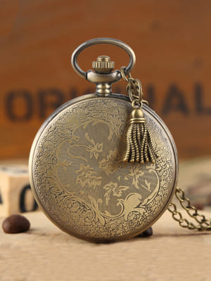 YouBella Pocket Watch Pendant with Chain for Husband Unique Memorable Gift Dual Purpose Stainless Steel Clock for Men (YBWATCH_0033)