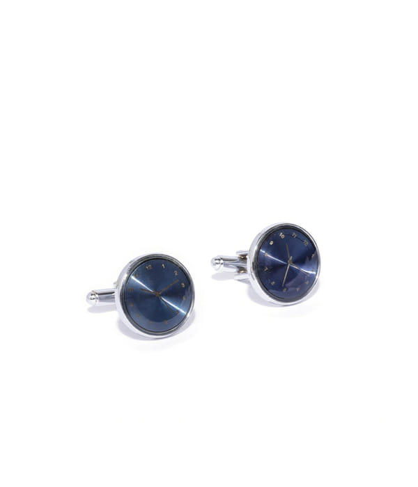 YouBella Jewellery Silver Plated Watch Style Formal Cuff Links Cufflinks Set for Men