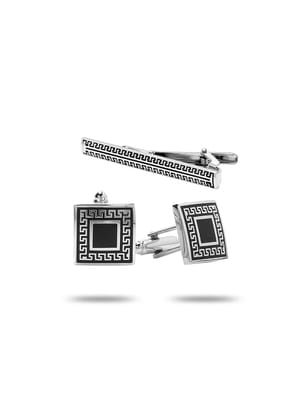 YouBella Jewellery Valentine Gifts for Men Latest Stylish Silver Plated Formal Cuff Links Cufflinks Set for Men