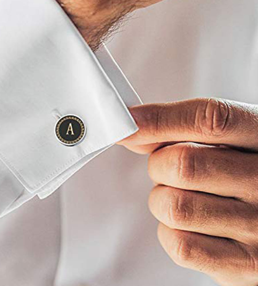 YouBella Jewellery Valentine Gifts for Men Latest Stylish Silver Plated Formal Cuff Links Cufflinks Set for Men
