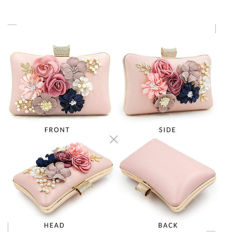YouBella Jewellery for Women Jewellery Organiser Make up Cosmetics Storage Clutch Purse Box (YB_Clutch_2) (Pink)