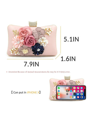 YouBella Jewellery for Women Jewellery Organiser Make up Cosmetics Storage Clutch Purse Box (YB_Clutch_2) (Pink)