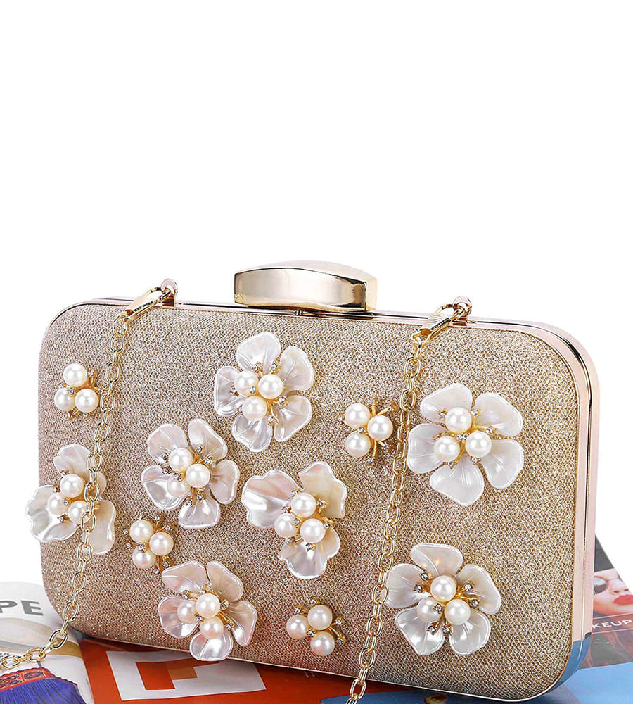 YouBella Jewellery for Women Jewellery Organiser Make up Cosmetics Storage Clutch Purse Box (YB_Clutch_4) (Brown)