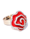YouBella Red  Gold-Toned Stone-Studded Adjustable Ring