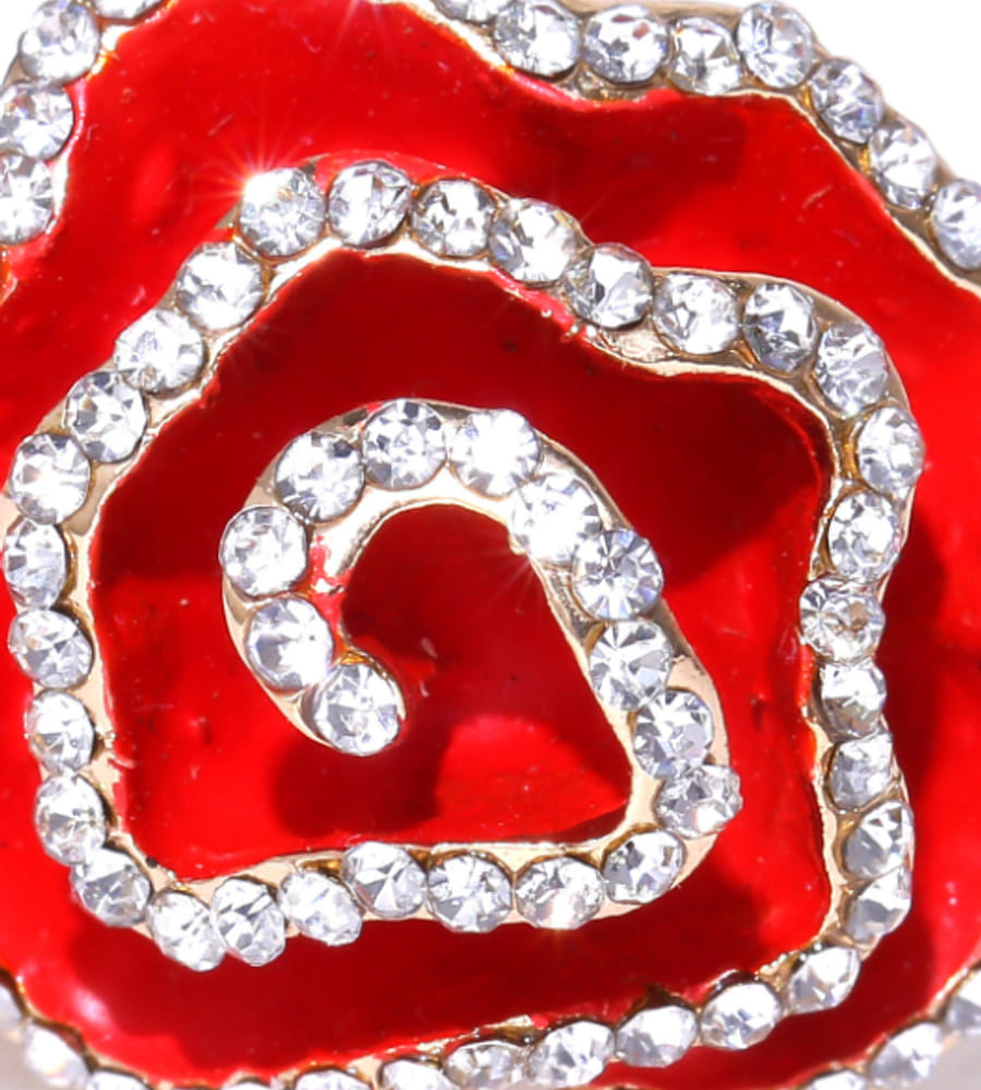 YouBella Red  Gold-Toned Stone-Studded Adjustable Ring
