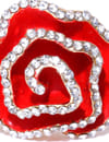 YouBella Red  Gold-Toned Stone-Studded Adjustable Ring