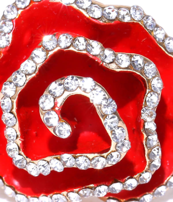 YouBella Red  Gold-Toned Stone-Studded Adjustable Ring
