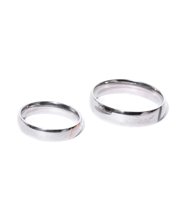 YouBella Silver-Toned Couple Ring Set