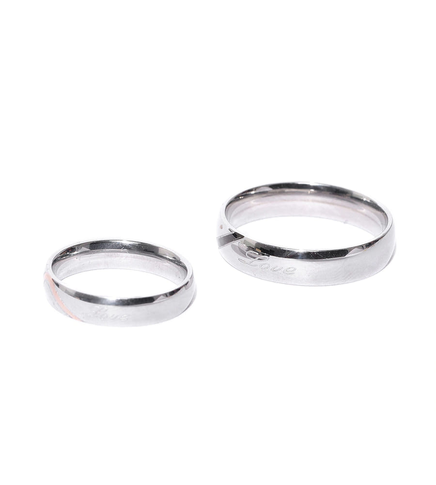YouBella Silver-Toned Couple Ring Set
