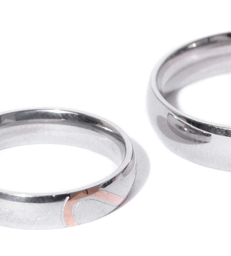 YouBella Silver-Toned Couple Ring Set