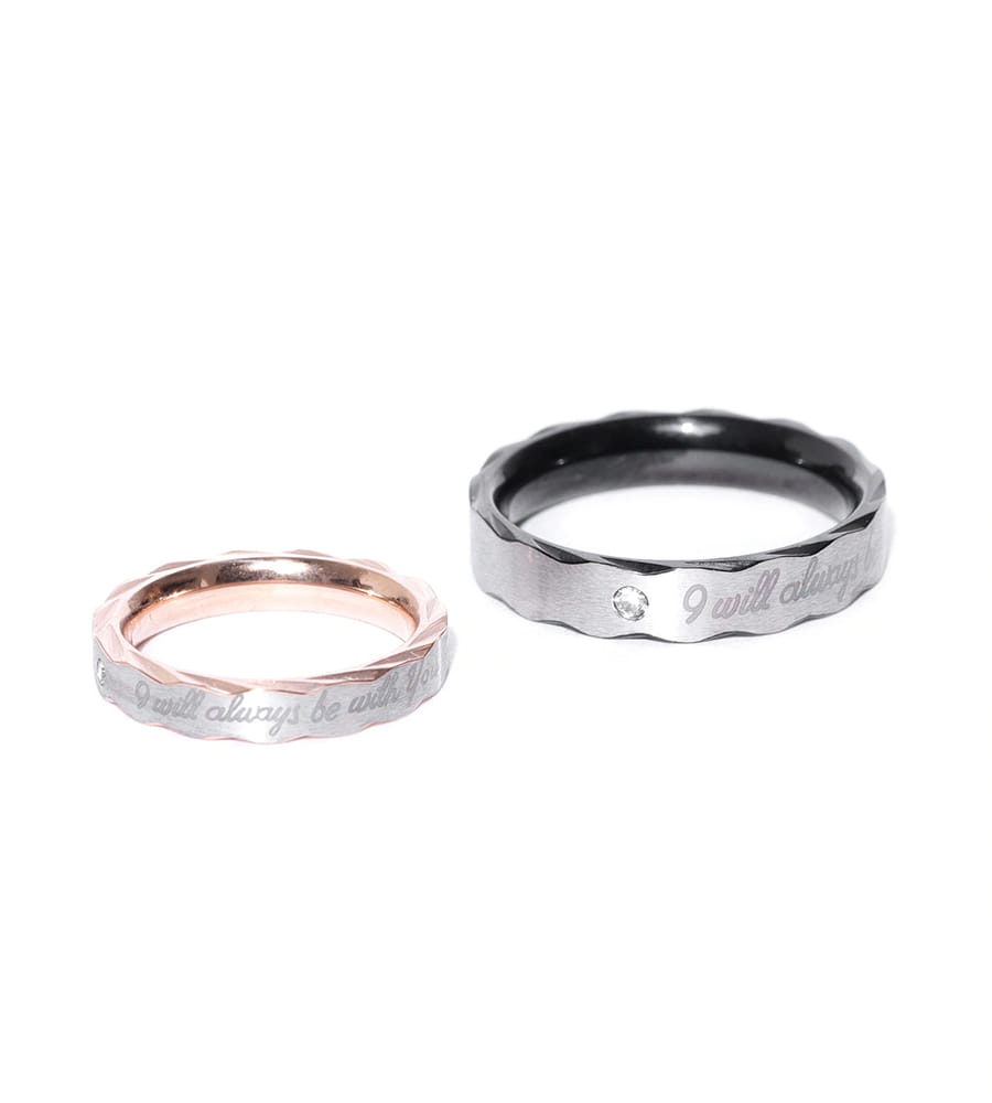 YouBella Silver-Toned Stone-Studded Couple Ring Set